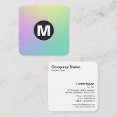 Cirkel Spot Monogram - Zachte Gradiënten Vierkante Visitekaartje (Voorkant / Achterkant)