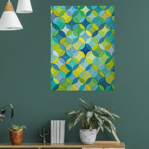 Cirkel sterren handgeschilderd artist patroon prin poster