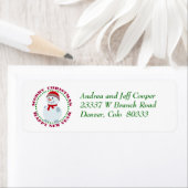 Cirkel Tekst Kerstmis Sneeuwman Etiket (Insitu)