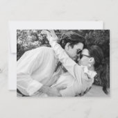 Cirkel van bladeren grijs wit foto bruiloft save the date (Achterkant)