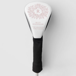 Cirkel van bladmonogram en kniproze knipsel van de golfheadcover