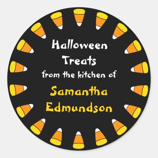 Cirkel van Candy Corn Keuken Sticker (Voorkant)