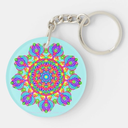 Cirkel van de Sleutelhanger Blossom Boho Mandala (Achterkant)