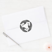 Cirkel van drie kranen ronde sticker (Envelop)