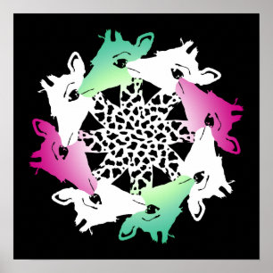 cirkel van het poster giraffen