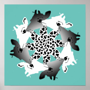 cirkel van het poster giraffen