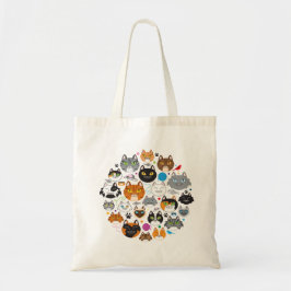 Cirkel van katten Canvas tas