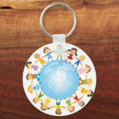 Cirkel van kinderen over de hele wereld sleutelhanger (Voorkant)