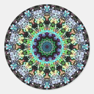 Cirkel van kleurrijke symmetrie ronde sticker