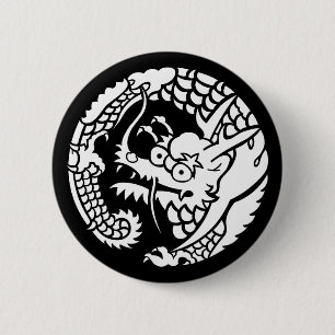 Cirkel van Nichiren sect dragon Ronde Button 5,7 Cm