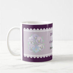 Cirkel van Paarse Pansies Wedding Favors Koffiemok