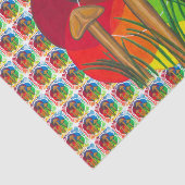 Cirkel van paddenstoelen - Acrylverf Tissuepapier (Detail)