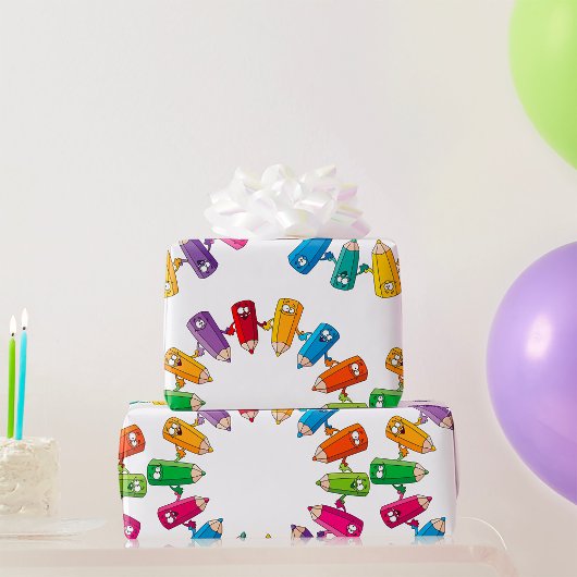 Cirkel van pennen cadeaupapier