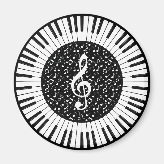 Cirkel van Piano Keys Design Magnet Magneet (Voorkant)