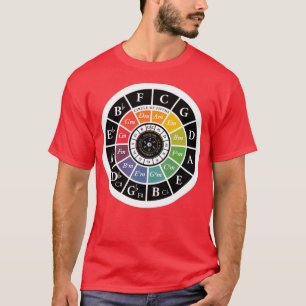 Cirkel van vijf pitch Pipe Art Chromatic Tuner CC T-shirt