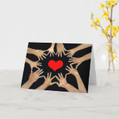 Cirkel van vrienden met inspirerend boodschap kaart (Gele Bloem)