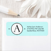 Cirkelbrief A Monogram retouradreslabels. Etiket (Insitu)