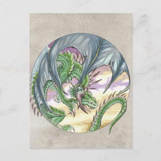 Cirkeldraak - groen briefkaart (Voorkant)