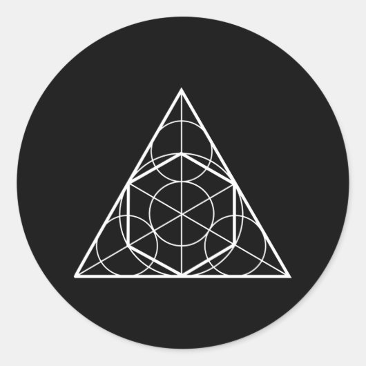 Cirkeldriehoek heilige geometrie ronde sticker (Voorkant)