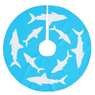 Cirkelende witte haaien kerstboom rok