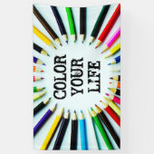 Cirkelkleurige potloden / krayonen + uw ideeën spandoek (Verticaal)