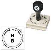 Cirkelmonogram Adres Rubberstempel (Gestempeld)