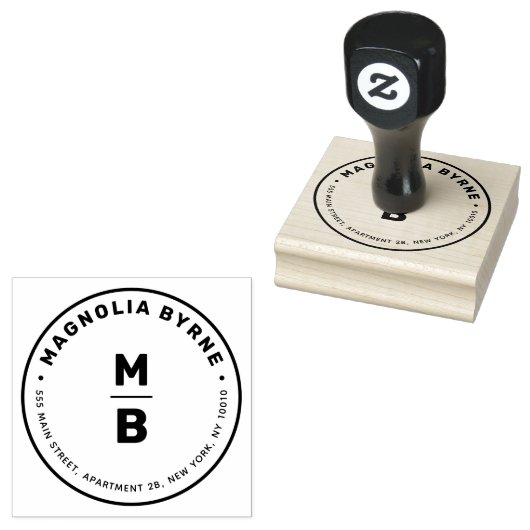 Cirkelmonogram Adres Rubberstempel Rubberstempel (Gestempeld)