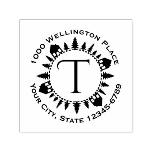 Cirkelmonogram dorp zelfinktende stempel