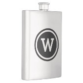 Cirkelmonogram met zwarte rand heupfles (Rechts)