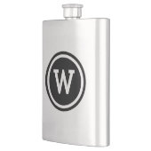 Cirkelmonogram met zwarte rand heupfles (Links)