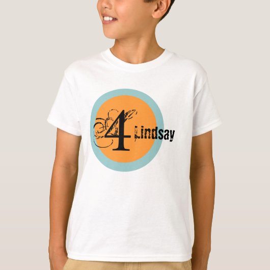 Cirkelnaam en vierde geboortedag t-shirt (Voorkant)