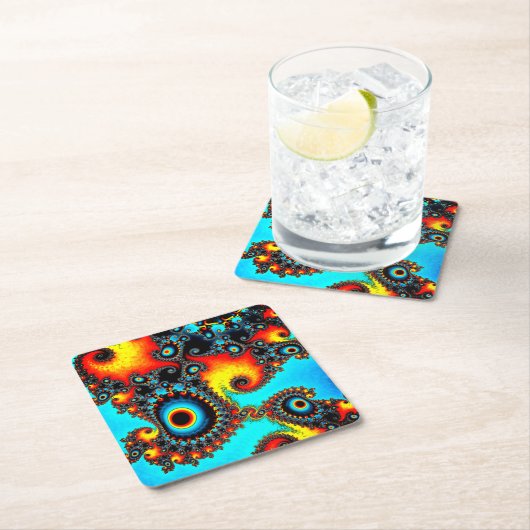 Cirkelontwerp Vierkante Kartonnen Onderzetter (Insitu)