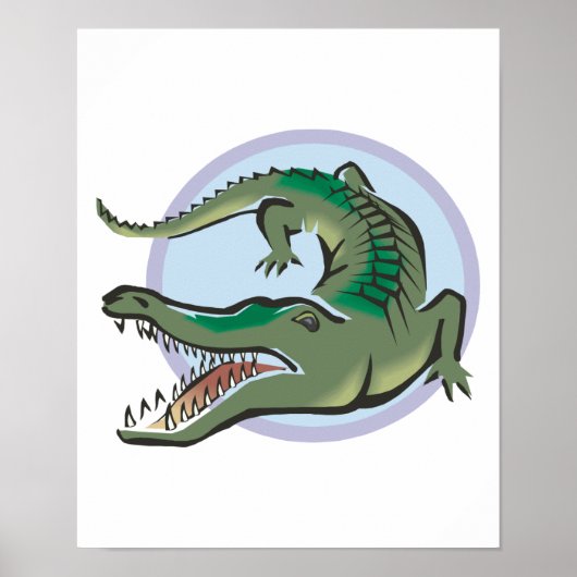 Cirkelontwerp voor krokodil/alligator poster (Voorkant)