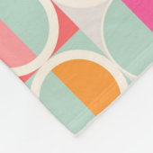 Cirkelpatroon Hot Pink Retro Fleece Deken (Hoek)