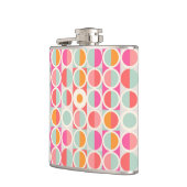 Cirkelpatroon Hot Pink Retro Heupfles (Links)