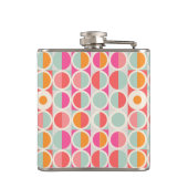 Cirkelpatroon Hot Pink Retro Heupfles (Achterkant)