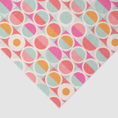 Cirkelpatroon Hot Pink Retro Tissuepapier (Detail)