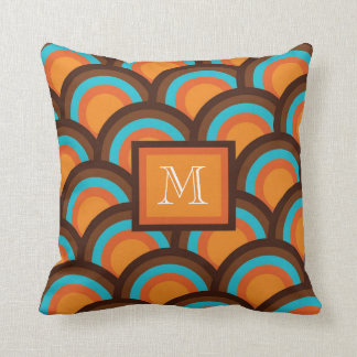 Cirkelpatroon, monogram Pillow - gekleurd trio Kussen