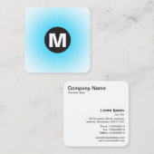 Cirkelpot Monogram - Gradiënt - Sky Blue en Wt Vierkante Visitekaartje (Voorkant / Achterkant)