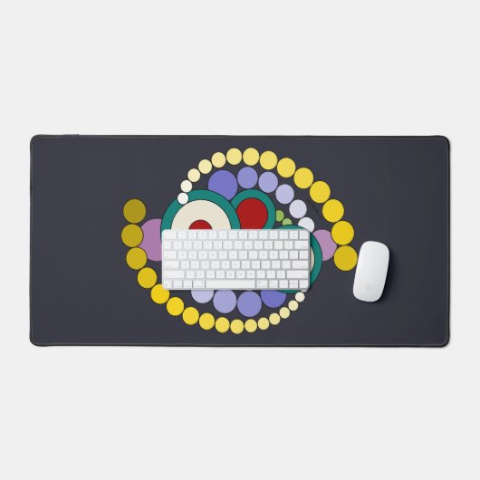 Cirkels Abstract kunstwerk Bureaumat (Keyboard & Muis)