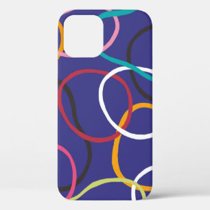 cirkels, abstracte banden naadloos patroon. iPhone 12 hoesje