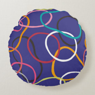 cirkels, abstracte banden naadloos patroon. rond kussen
