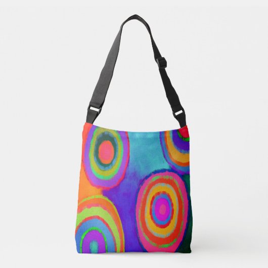 Cirkels Abstracte kunst Crossbody Tas (Voorkant)