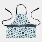Cirkels Blauw Zwart Minimaal Patroon Schort (Voorkant)