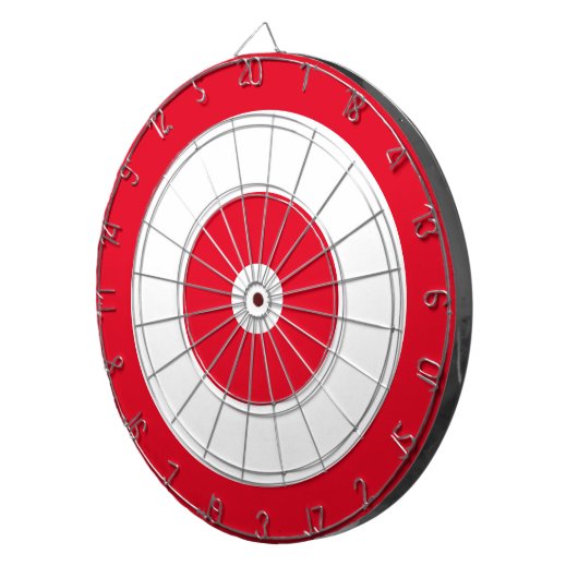 Cirkels Doel ontwerp | Rood en wit Dartbord (Voorkant Rechts)