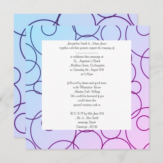 Cirkels en bruinkoolboringen huwelijksuitnodiging kaart (Voorkant / Achterkant)