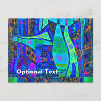 Cirkels en cirkels in neon Blues & Greens - Aangep Briefkaart