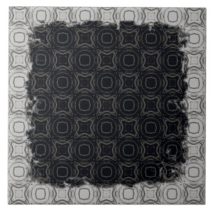 Cirkels en diamanten in Bronze Pattern Tegeltje