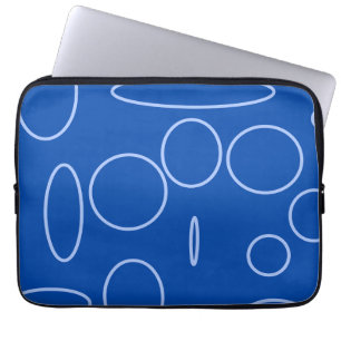 Cirkels en lussen op blauw laptop sleeve