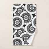 Cirkels en ringen geometrisch zwart-wit patroon bad handdoek (Handdoek)